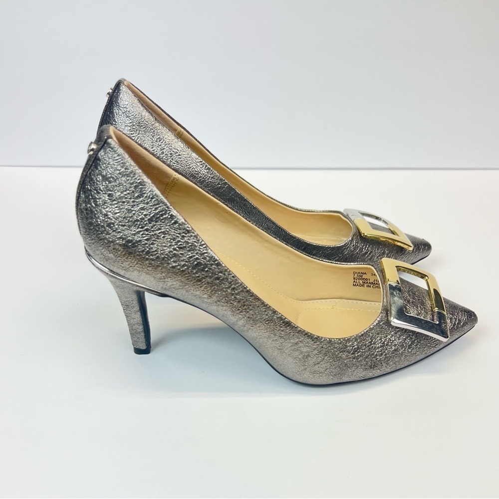 Jones New York Signature Silver Metallic Pointed Toe DIANA Heels Size 7.5M